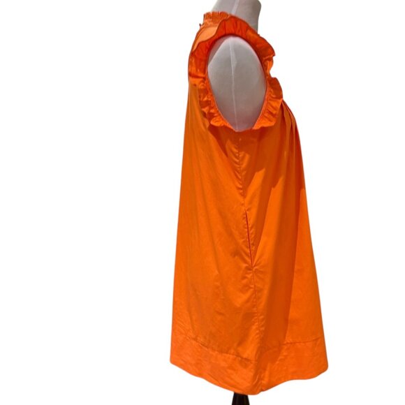 THML Orange flutter sleeve High Neck A-Line Dress size Small - Picture 7 of 14